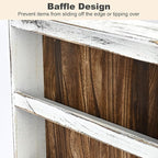 Nisorpa 3 Tier Spice Rack Wall Mount, Rustic Burnt Wood Wall Hanging Spice Rack Kitchen Spice Shelf Organizer for Seasoning Jars or Condiment Bottles, 19.68 x 3.35 x 21.25 Inches