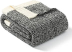 Snuggle Sac Heather Black Throw Blanket for Couch 50x70 inches, Super Soft Warm Blankets Cozy Knit Fuzzy Plush Lightweight Oversized Throws for Sofa, Bed, Camping, Picnic, Black, 50" x 70"
