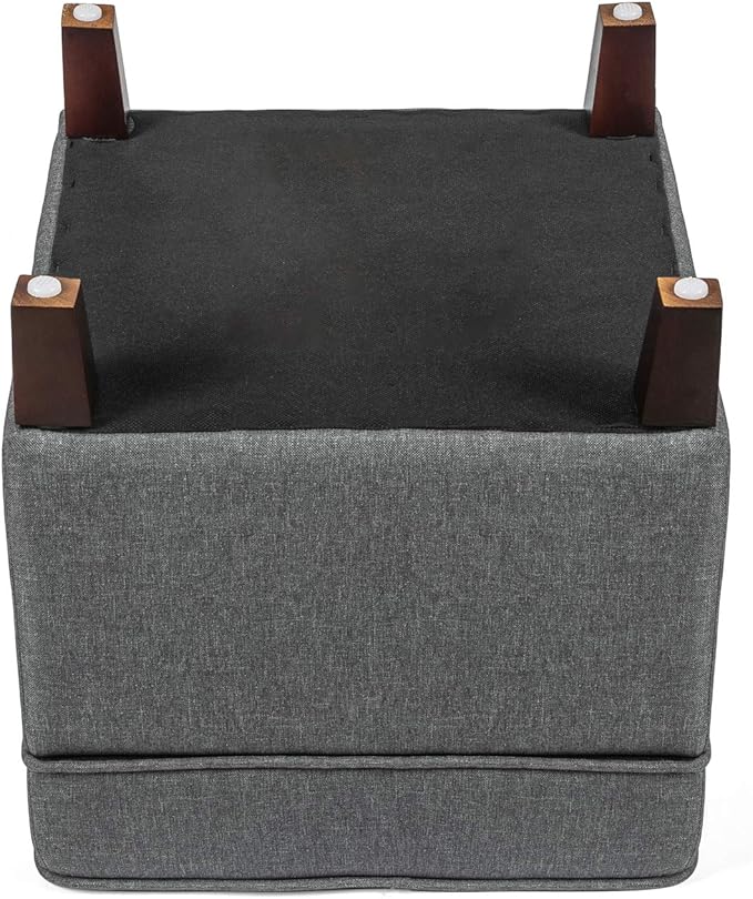 Adeco Chest and Footrest-Square Seat Storage Bench Ottoman, Gray