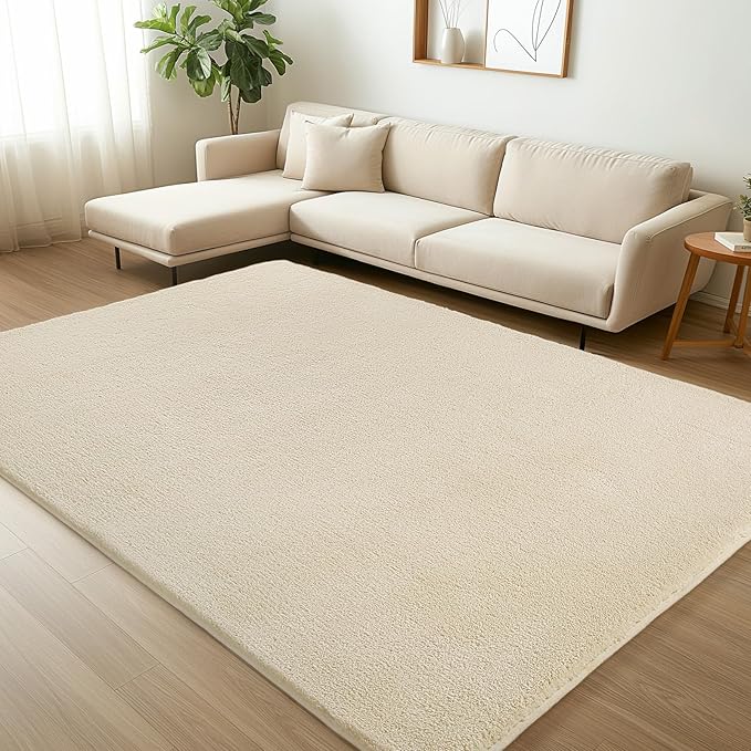 Sour Lemon 6x9 Soft Fluffy Machine Washable Non Slip Carpet Rugs for Living Room, Bedroom, Playroom, Kid's Room - Fluffy Home Decor