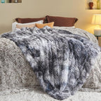 GONAAP Fuzzy Faux Fur Throw Blanket Tie-dye Marble Black Super Soft Cozy Plush Fuzzy Shaggy Blanket for Couch Sofa Bed (Tie-dye Marble Black, Throw(50"x60"))