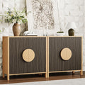 65 Inch TV Stand, Mid Century Modern Entertainment Center with Storage Cabinets & Adjustable Shelves, Media Console TV Credenza for Living Room, Dining Room, Hallway, Walnut