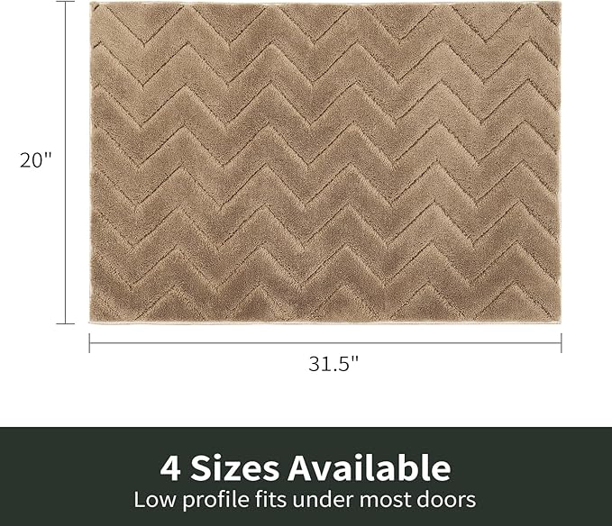 Stiio Front Door Mat Indoor Outdoor Entrance 20x31.5 Inches, Non Slip Washable Entry Rug, Dog Doormat, Absorbent Entrance Mat for Front & Back Door, Muddy Wet Shoes & Paws, Brown