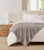 UGG Whitecap Plush Throw Blanket Fleece Lightweight Soft Throw for Couch or Bed Luxury Home Decor for Living Room Washable Hypoallergenic Blankets for Dorm Decor, 50-inch x 70-inch, Light Grey Seal