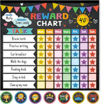 Reward Chart for Kids,Magnetic Behavior Chore Chart for Kids at Home,26 Black Chore Charts,1960 Star Stickers,56 Reward Stickers,Incentive Chore Chart to Develop Responsibility and Good Habits