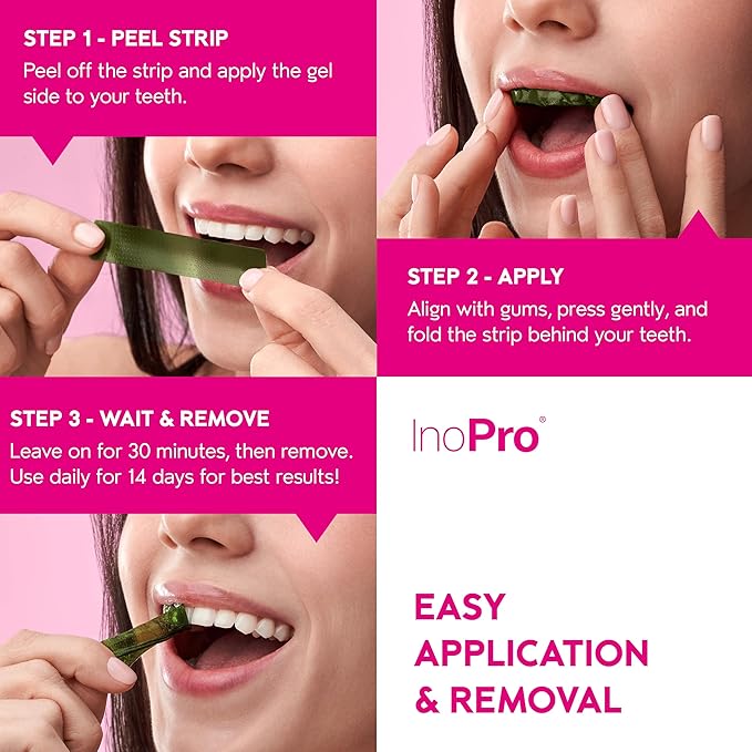 Teeth Whitening Strips 21 Treatments Kit - Teeth Whitener, Peroxide Free, Enamel Safe Green Whitestrips, Deep Stains Removal - Instant Teeth Whitening Without The Harm (42 Strips)