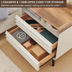 RedLemon 24" Nightstand Set of 2 with Charger Station - Antique White