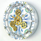 The Gears Clock Wall Clock Italy Collection with Moving Gears (Ravello, 10 inch Round)