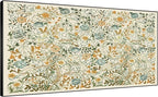 SIGNWIN 24"x46" Extra Large Framed Wall Art Vintage Botanical Floral with Golden and Teal Leaves, Elegant Nature Illustration for Home Living Room Bedroom Decor (Frame Assembly Required)