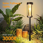 Solar Pathway Lights Outdoor 6 Pack, Bright & Taller Solar Lights Outdoor Waterproof, Auto On/Off 15Hrs+ Morden Path Light Solar Powered Landscape Lights for Yard Garden Walkway Driveway Lawn