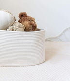 OrganiHaus Set of 3 Woven Storage Baskets for Organizing, Cotton Rope Organizer Bins for Shelves, Closet & Nursery, Dog Toy Basket, Decorative Bins for Toys, Towels & Books - 15x10x9, Off-White