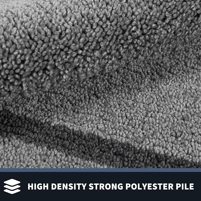 PURRUGS Dirt Trapping Door Mat 20" x 32", Non-Slip/Skid Machine Washable Entryway Rug, Shoes Scraper, Area Rug, Super Absorbent Welcome Mat for Muddy Wet Shoes and Paws, Light Grey & Dark Grey