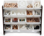Humble Crew Supersized Toy Storage Organizer with 16 Removable Bins, Espresso/White – Large Toy Storage for Toddlers Ideal for Kids' Rooms, Playrooms, and Nurseries - Modern Toy Bins for Kids