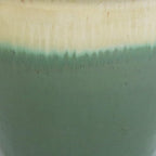Sunnydaze Chalet Large Ceramic Plant Pot - Round Outdoor Glazed Ceramic Planter Pot with Drainage - Seafoam - 14.5"