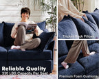 Oversized Accent Chair, Upholstered Modern Sofa Chair with Removable Backrest & Detachable Cover, 24.5" Deep Seat Large Reading Armchair for Living Room Bedroom Office - Chenille Blue Set of 1