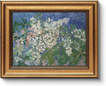 HUARCEY Gold Framed Vintage Wall Art for Living Room, Flowers Painting Canvas Prints Shelf Decor for Kitchen, Van Gogh Bedroom Wall Art, Christmas Gifts for Friends or Family ( Chestnut Branches 8"x10" )
