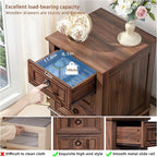 Farmhouse Night Stand Set of 2, 18" End Table with 3 Drawer Metal Handle, Dresser for Bedroom, Sofa Bed Side Table Chest of Drawers,Wood Nightstand Cabinet for Organizer, Living Room-Brown