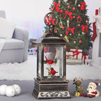 Christmas Snow Globe Cardinal Lantern, Glitter Lighted Christmas Decorations for Home with Music, Light Up Musical Snowglobe Cardinal Décor