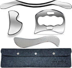 Muscle Scraper IASTM Tool Set (4-Piece) gua sha Stainless Steel fascial Release Tool deep Soft Tissue Massage Tool Set