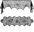 Lulu Home Halloween Fireplace Decorations, Fireplace Mantle Scarf Cover and Table Cloth, Black Lace Spider Web for Table, Door, Window and Fireplace Decoration, Halloween Decoration