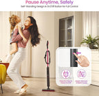 Schenley Steam Mop Cleaner Powerful - 15s Fast Heat-Up, Chemical-Free for Hardwood/Tile/Laminate & Floors/Walls, Washable Pads, 3 Modes for Carpet, Lightweight, Self-Standing, Sleek Design
