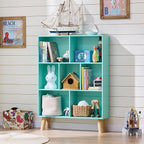 LEYAOYAO 7 Cube Bookshelf 3-Tier - Mint Green