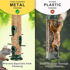 FEED GARDEN Metal Tube Bird Feeders for Outdoors Hanging, 6-Port Bird Feeder for Outside, Finch Feeders for Outside, Squirrel Proof Bird Feeders with Heavy Duty Metal Lid, Chew-Proof
