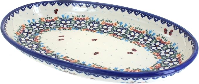 Blue Rose Polish Pottery Scarlett Oval Platter