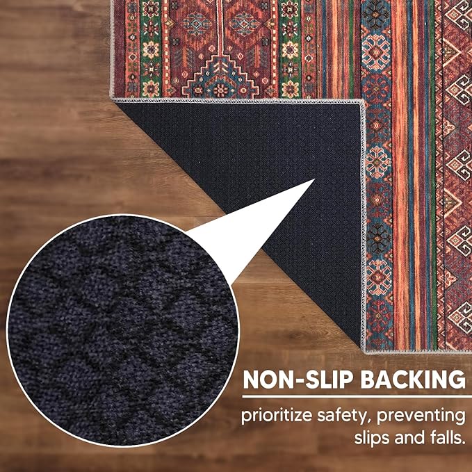 Keen Home Design 3x5 Rug - Machine Washable Entry Rug with Non-Slip Backing, Ideal for Enteryway, Kitchen, Bathroom, Laundry Room - Vintage, Easy Clean, Durable, Low Pile Rug - (3' x 5')