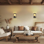 Black Wall Sconces,Bear Metal Yellow Parchment Rustic Wall Sconces,Farmhouse E26 Base Hallway Wall Light Fixtures,Industrial Wall Mount Lamp,Indoor Wall Lamps for Living Room,Bedroom,Bedside
