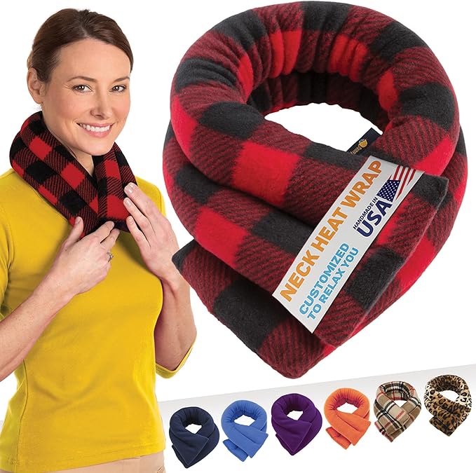 SunnyBay Microwave Heating Pad for Neck and Shoulders, Versatile Bean Bag Moist Heating Pad, Microwavable Neck Wrap and Cool Pack for Deep Pain Relief, Weighted Hot or Cold Therapy (Buffalo)