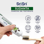 Sri Sri Tattva Sudanta Charcoal Toothpaste Gel – SLS, Fluoride Free Herbal Toothpaste with Neem & Ayurvedic Herbs – Natural Teeth Whitening, Fresh Breath, Oral & Gum Health – 100g Tube (Pack of 2)
