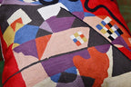 Kandinsky Modern Couch Pillow Cover - Red Flow | Abstract Pillows | Mid Century Chair Cushions | Handmade Wool Size 18x18
