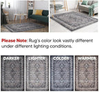 Keen Home Design 9x12 Rug - Machine Washable Area Rug with Non-Slip Backing, Ideal for Living Room, Dining Room, Bedroom - Vintage, Easy Clean, Durable, Low Pile Rug - (9' x 12')
