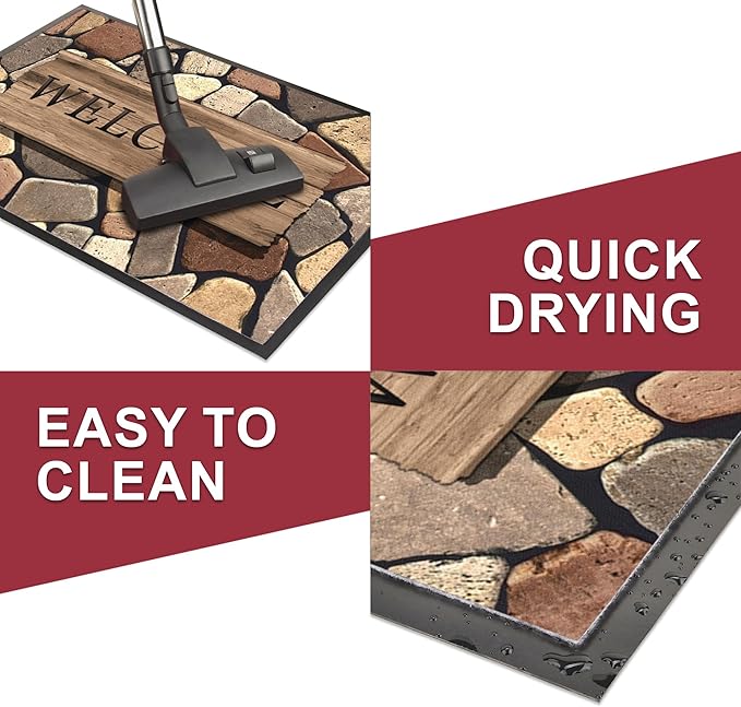 Floor Mat - for Indoor and Outdoor Use - Doormat - Non-Slip - Front Door Shoe Scraper - Size: 17x29