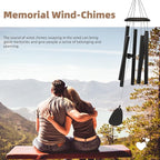 Wind-Chimes-Outdoor-Large-Decor, Deep Tone Soothing Melodic Tones Windchimes, Wind Chimes for Outside, Memorial Wind Chime Best Gift for Mom Women Grandma Neighbors（32" Black）