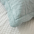 MarCielo 3-Piece 100% Cotton Oversized Bedspread Lightweight Quilt Coverlet Embroidery Farmhouse Bedding Set T0 (Aruba Blue, Oversized Queen (100"x106"))