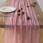 6pcs Cheesecloth Table Runner Dusty Rose Gauze 120 Inch 10 FT Rustic Boho Cheese Cloth Runner for Wedding Baby Shower Bridal Shower Party Long Sheer Centerpiece Fall Home Decoration