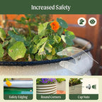 Vego garden 32" Extra Tall Raised Garden Bed Kits, 10 in 1 Modular Raised Planter Box for Vegetables Flowers Fruits Oval Metal Raised Garden Bed- Pearl White