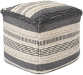 REDEARTH · Tufted Pouf Ottoman with Filler Textured Storage Cube Bean Bag Pouffe Footrest for Living Room, Bedroom, Nursery, Kidsroom; 100% Cotton (17.5"X17.5"X17.5", Precis Descant Gray)