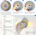 Wind Spinners Outdoor Mandala Lucky Clover,Wind Spinner Lucky Gifts for Women/Mother/Father/Men,Stainless Steel Kinetic 3D Wind Spinner Outdoor&Indoor Decoration Yard Art Garden Decor