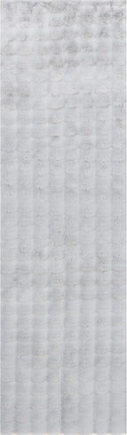 nuLOOM Jeni Solid Faux Rabbit Machine Washable Runner Rug, 2' 6" x 10', Silver