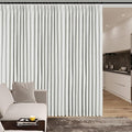 150 Inches Extra Wide Room Divider Draperies, Pinch Pleat Drapes, Absolutely Blackout Sliding Door Drapery, Total Privacy Ceiling Track Curtains, 150" W by 84" L, Greyish White (1 Panel)