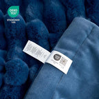 Cozy Bliss Faux Fur Throw Blanket for Couch, Cozy Warm Plush Striped Blanket for Sofa Bedroom Living Room,60 * 80 Inches Navy Blue