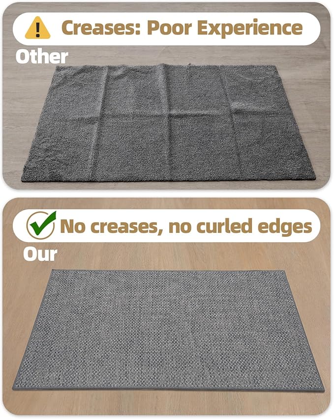 Color&Geometry Front Door Mat Indoor 27"x59", Rugs for Entryway, Non Slip Washable Low-Profile Inside, Entry Mat Entry Rug Door Mat Indoor Entrance, Light Grey (Rolled-up NO Creases)