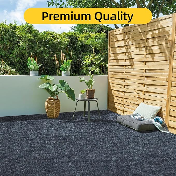 Marine Carpet,6 FT x 14 FT Dark Gray Indoor Outdoor Carpet 0.2" Thick Boat Carpet with Water-Proof TPE Backing, Non-Slide Outdoor Marine Carpet Roll for Home, Patio, Porch, Deck