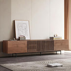 Mid Century Modern TV Stand for 80+ Inch TVs, 94.48" Walnut Console with Ample Storage – Stylish Entertainment Center for Living Room or Bedroom
