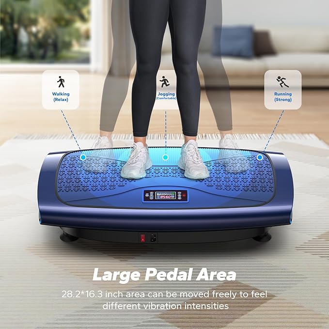 MERACH Vibration Plate Exercise Machine, 3D & 4D Vibration Plate with 2 Tension Ropes LED Display, Whole Body Vibration Platform for Women Men, Exercise Equipment for Home
