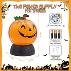Halloween Snow Globe Lantern Pumpkin Lighted Halloween Snow Globes Battery Operated or USB Powered with 6H Timer Musical Snow Globe Glitter for Spooky Party Home Table Decorations (Pumpkin)