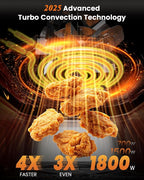 Nuwave Brio Plus Air Fryer 8 Qt, New & Improved, PFAS-FREE, 7 Digital One-Touch Cook Functions that AIR FRY, BAKE, ROAST, DEHYDRATE, TOAST, REHEAT, PREHEAT, 150 Presets, 50°F~400°F, 700/1500/1800W